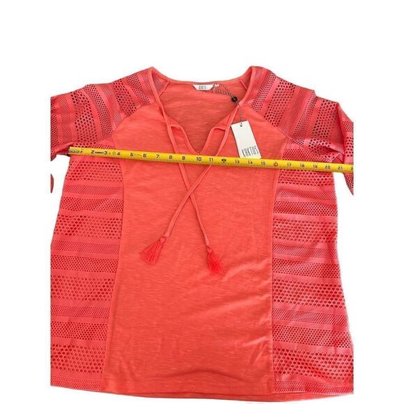 Kaktus Plus Solid 3/4 Sleeve With Mesh Sleeves Coral size L - Picture 10 of 10
